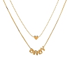  Letter Baby Heart-shaped Double Layer Necklace PW931