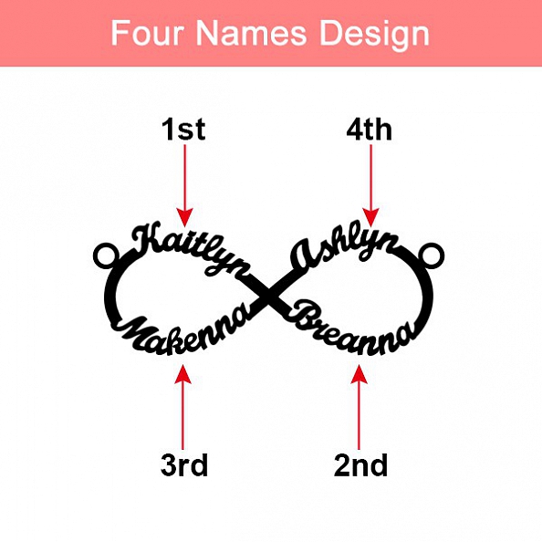 Personalized Infinity Name Necklace Sterling Silver PW906