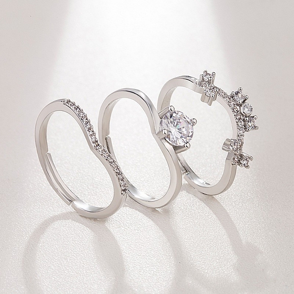 2 in 1 Couple Fashion Open Ring PW852