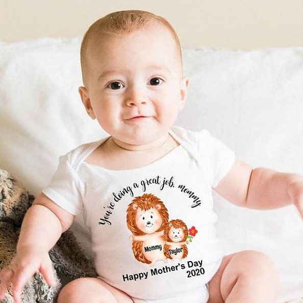 Custom Hedgehog Mother's Day Baby Onesies PW151