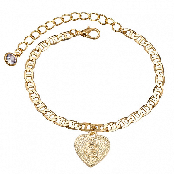 Heart Initials Ankle Bracelet PW889