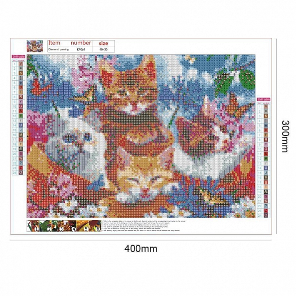 DIY 5 D Full Square Drill Diamond Painting -Cat's Paradise PW728